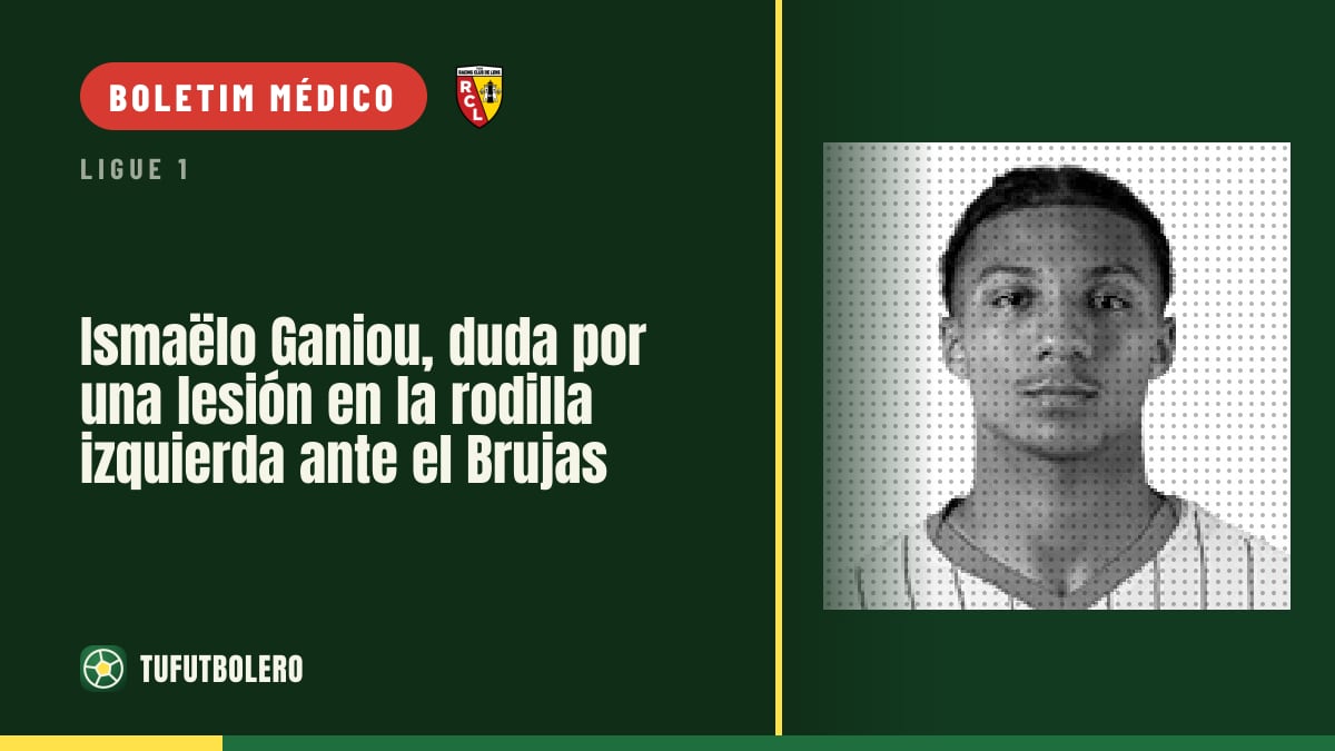 Ismaëlo Ganiou, em dúvida por lesão no joelho esquerdo no Lens em Bruges