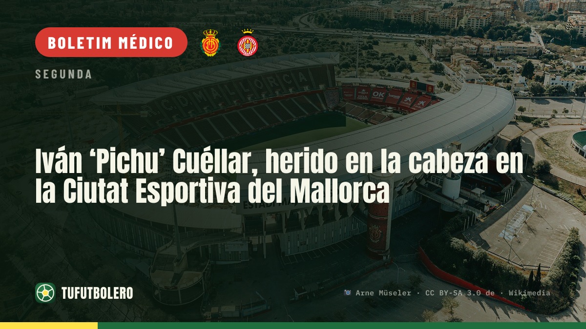 Iván ‘Pichu’ Cuéllar lesionado na cabeça na Ciutat Esportiva do Mallorca