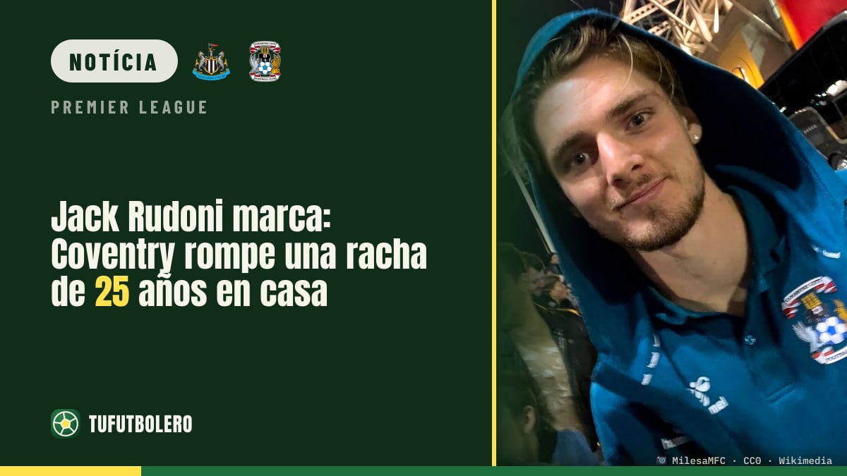Jack Rudoni marca e o Coventry acaba com jejum de 25 anos em casa