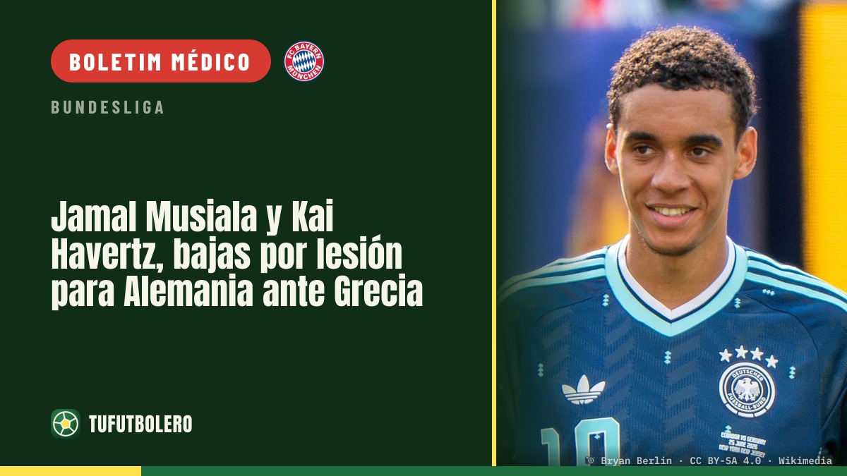 Jamal Musiala e Kai Havertz desfalcam a Alemanha lesionados contra a Grécia