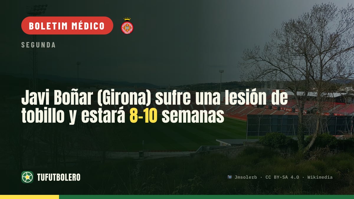 Javi Boñar (Girona) lesionou o tornozelo e vai falhar 8-10 semanas