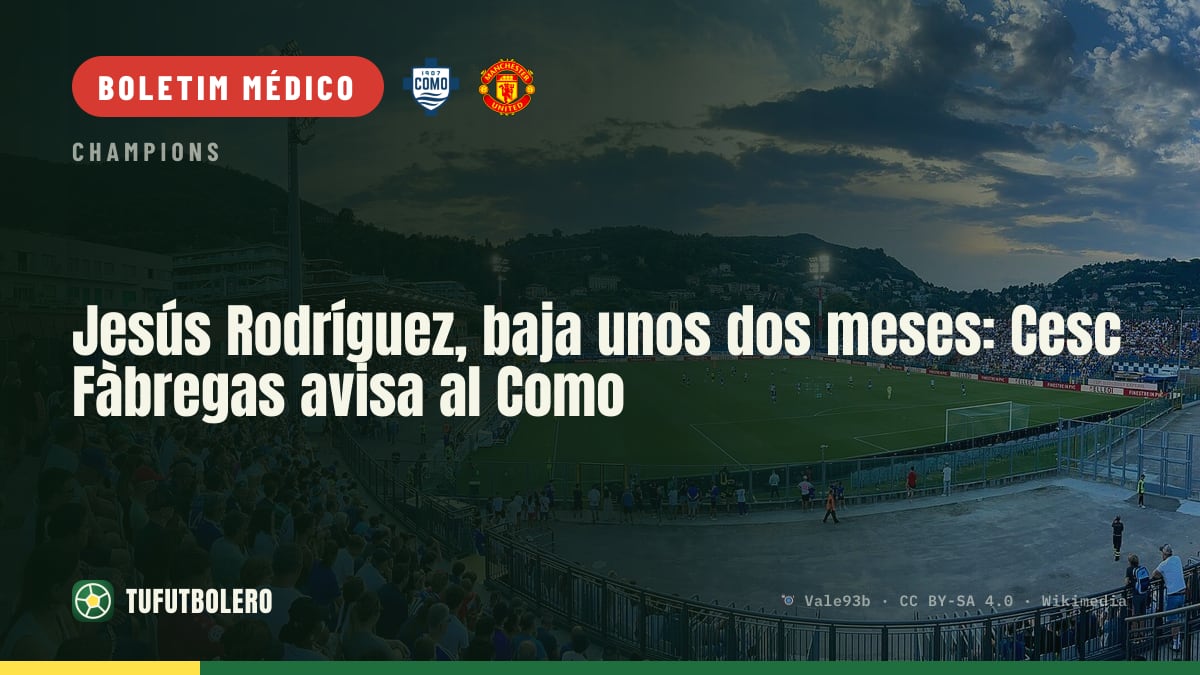 Jesús Rodríguez desfalca o Como cerca de dois meses: Cesc Fàbregas alerta