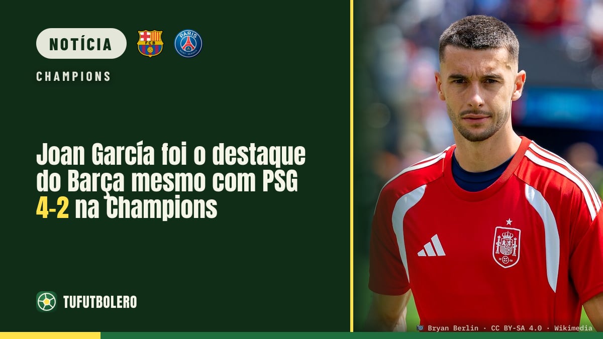 Joan García foi o destaque do Barça mesmo com PSG 4-2 na Champions