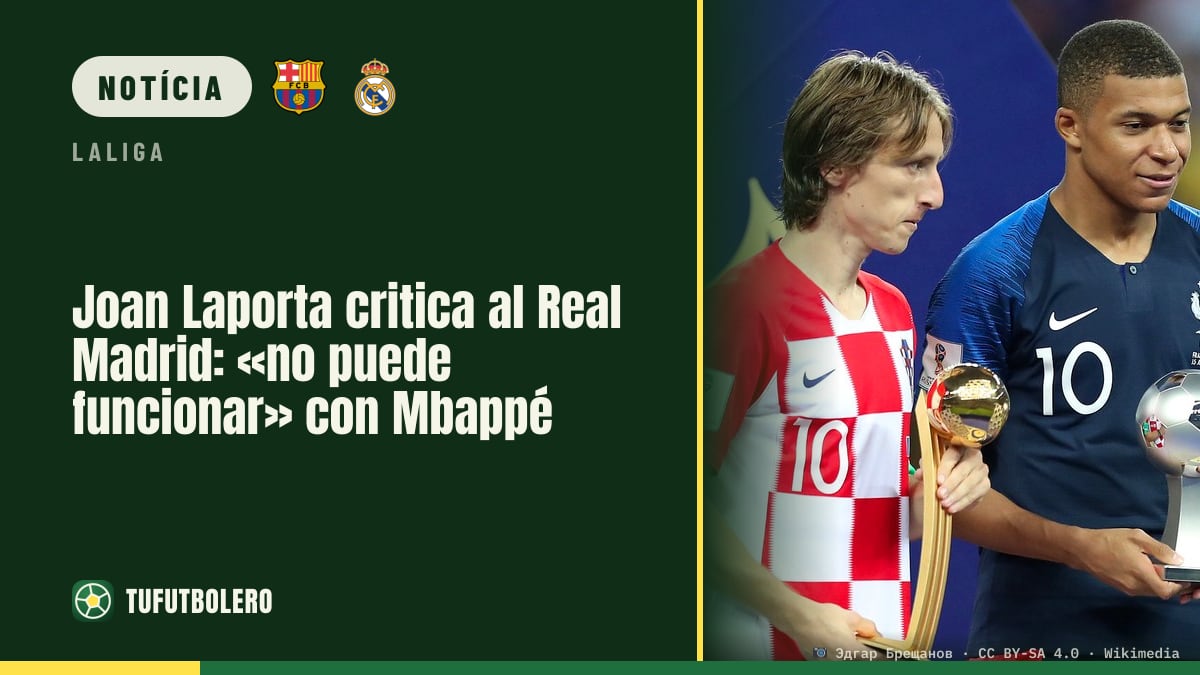 Joan Laporta critica o Real Madrid: «não pode funcionar» com Mbappé