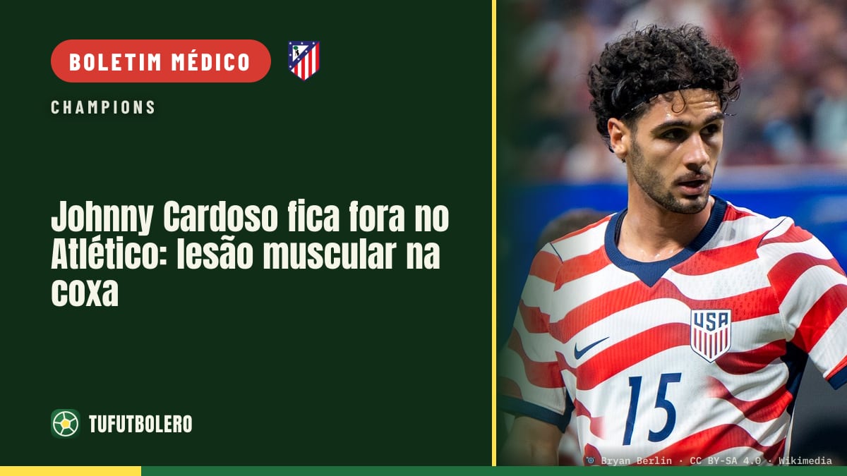 Johnny Cardoso fica fora no Atlético: lesão muscular na coxa
