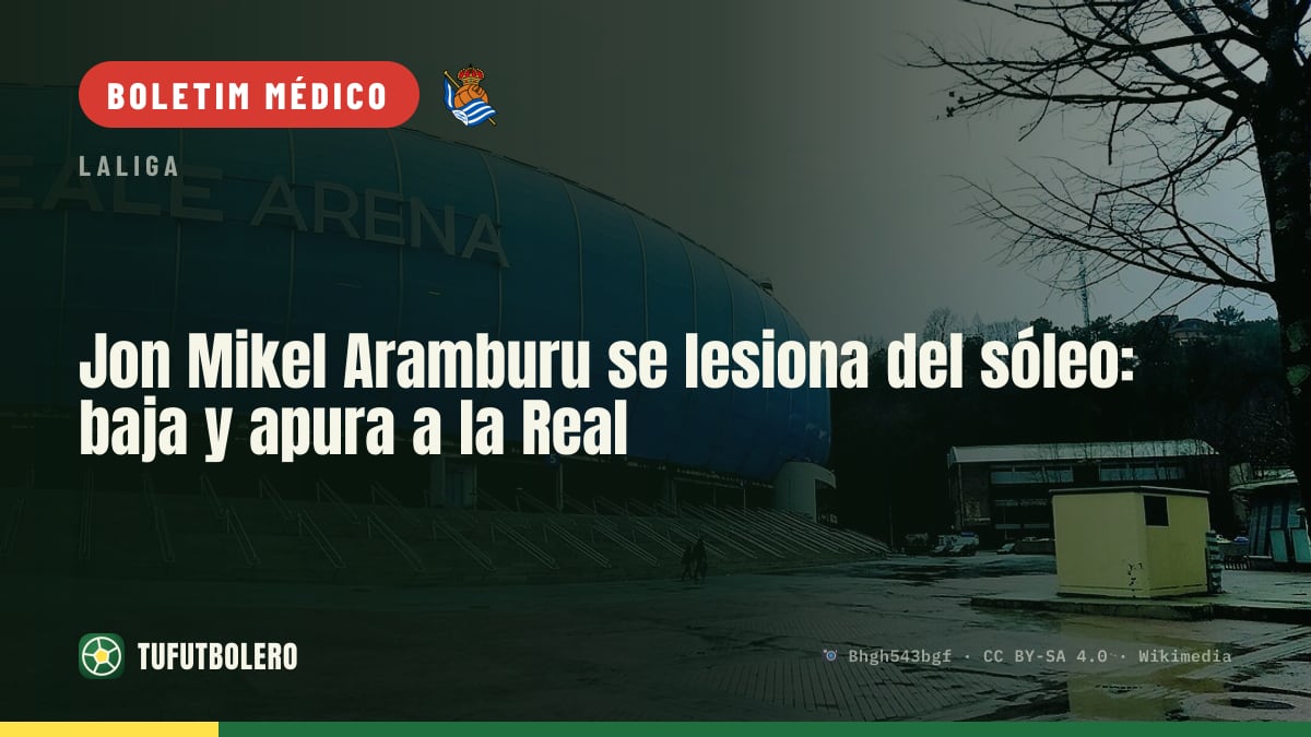Jon Mikel Aramburu lesiona o sóleo e deixa a Real sem lateral