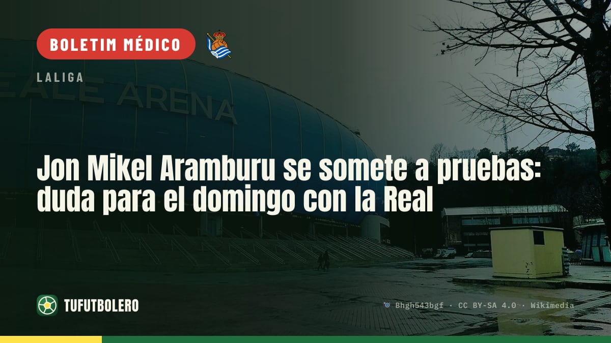 Jon Mikel Aramburu faz exames e é dúvida para o domingo na Real