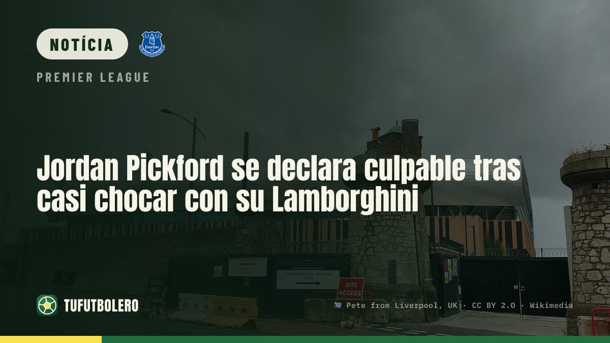 Jordan Pickford declara-se culpado após quase acidente com Lamborghini
