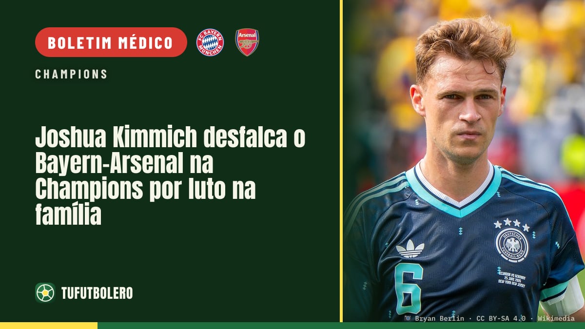 Joshua Kimmich desfalca o Bayern-Arsenal na Champions por luto na família