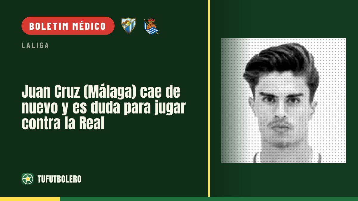 Juan Cruz (Málaga) volta a falhar e é dúvida para jogar contra a Real Sociedad