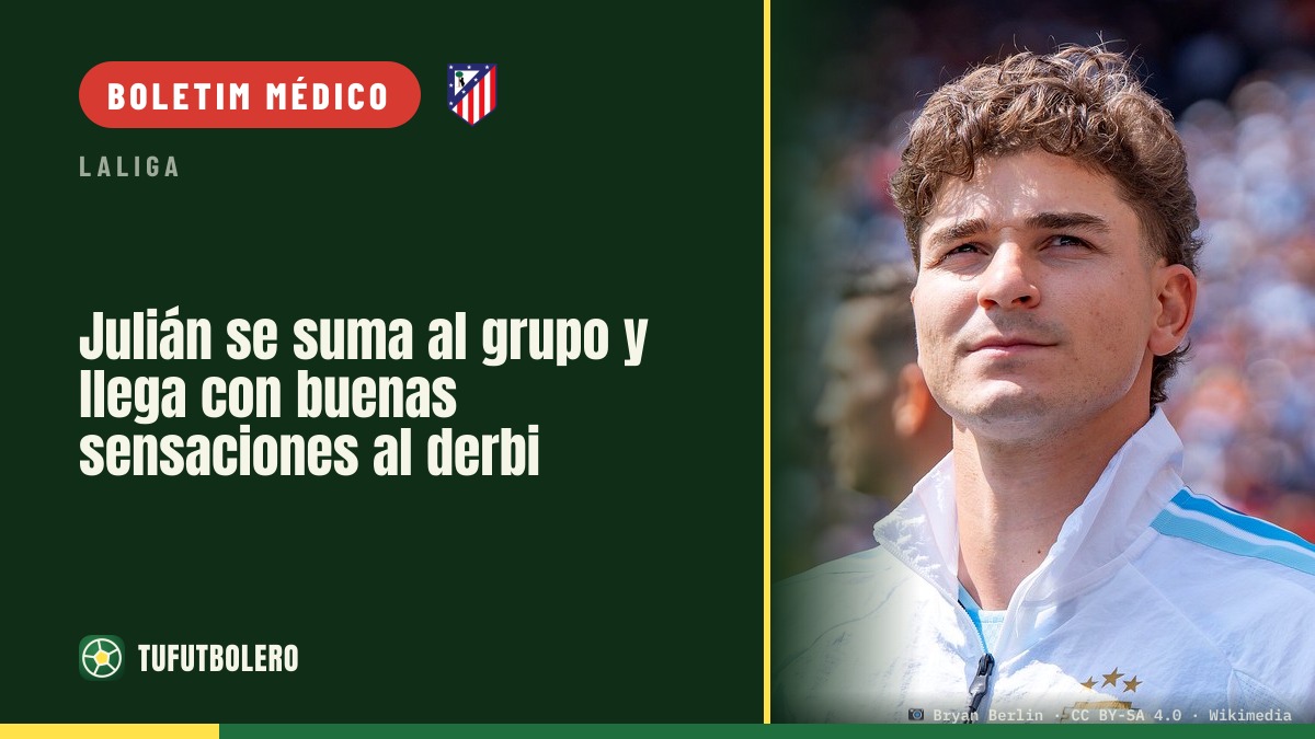 Julián treina com o grupo e chega bem ao dérbi