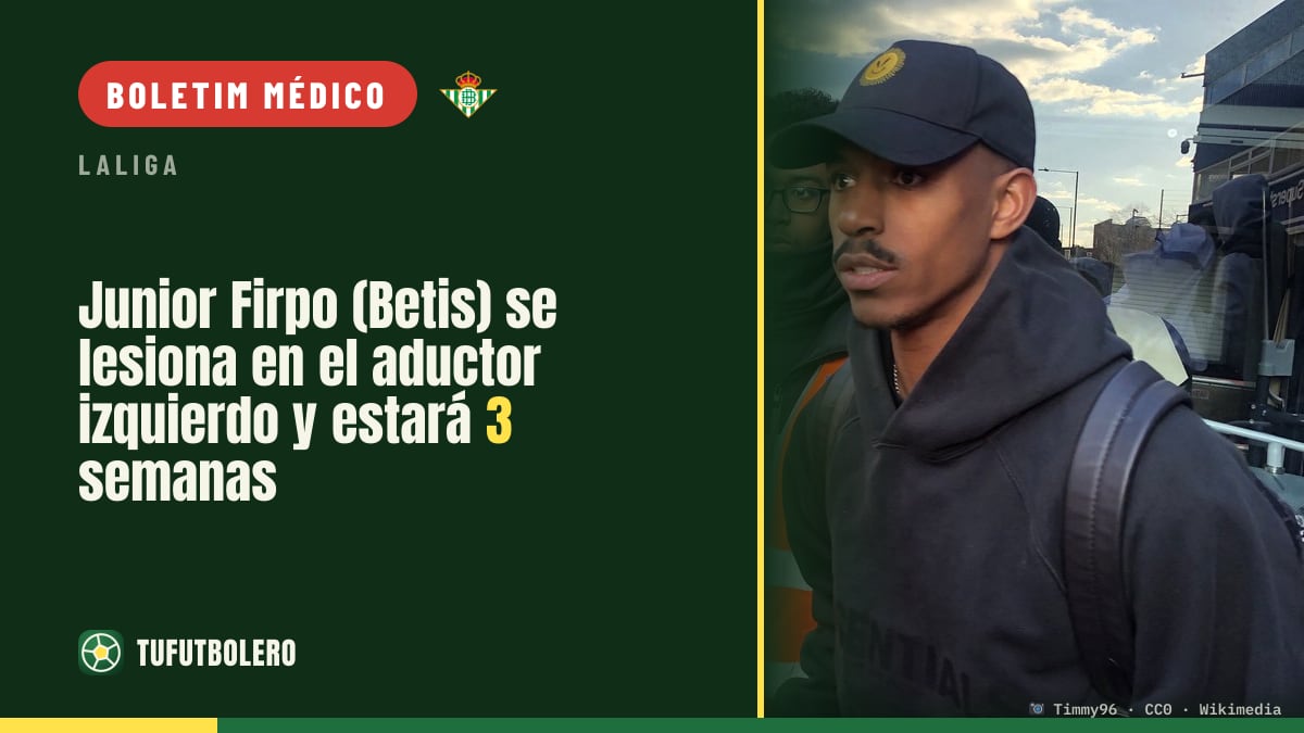 Junior Firpo (Betis) lesionado no adutor esquerdo: deve ficar 3 semanas fora