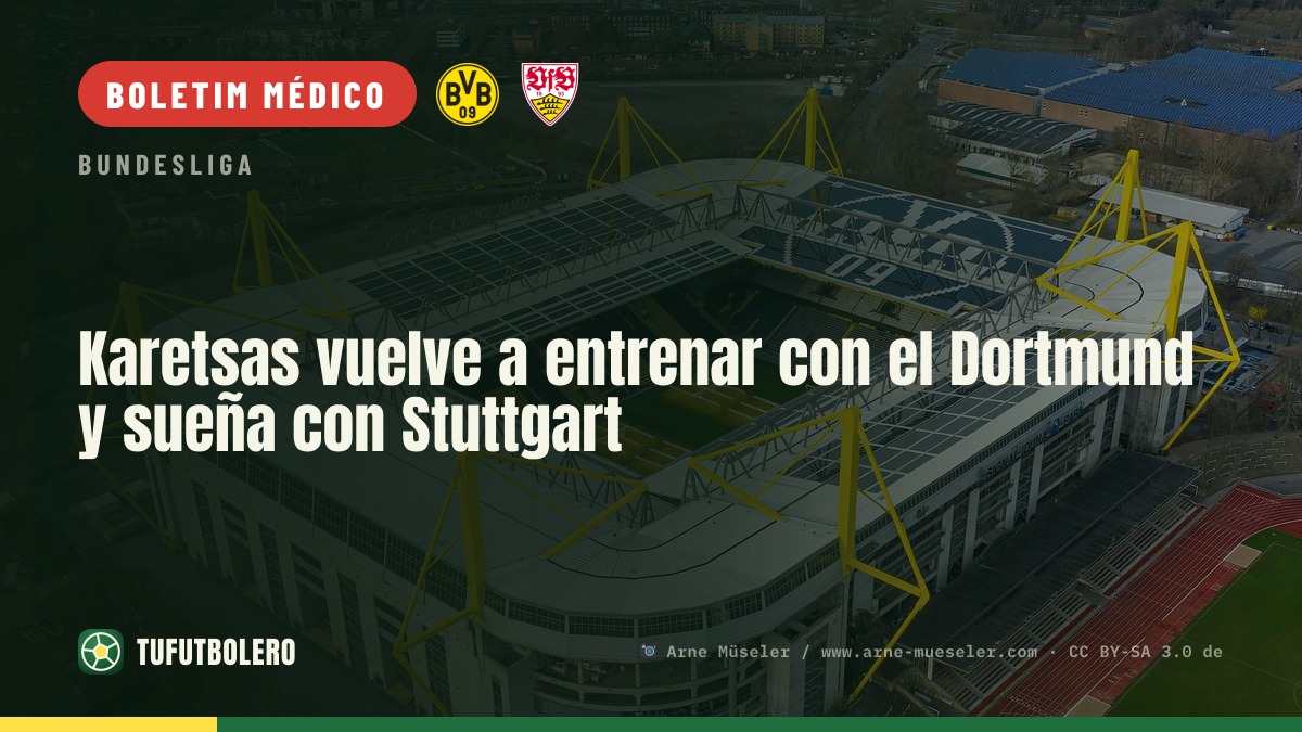 Karetsas volta a treinar com o Dortmund antes do jogo em Stuttgart