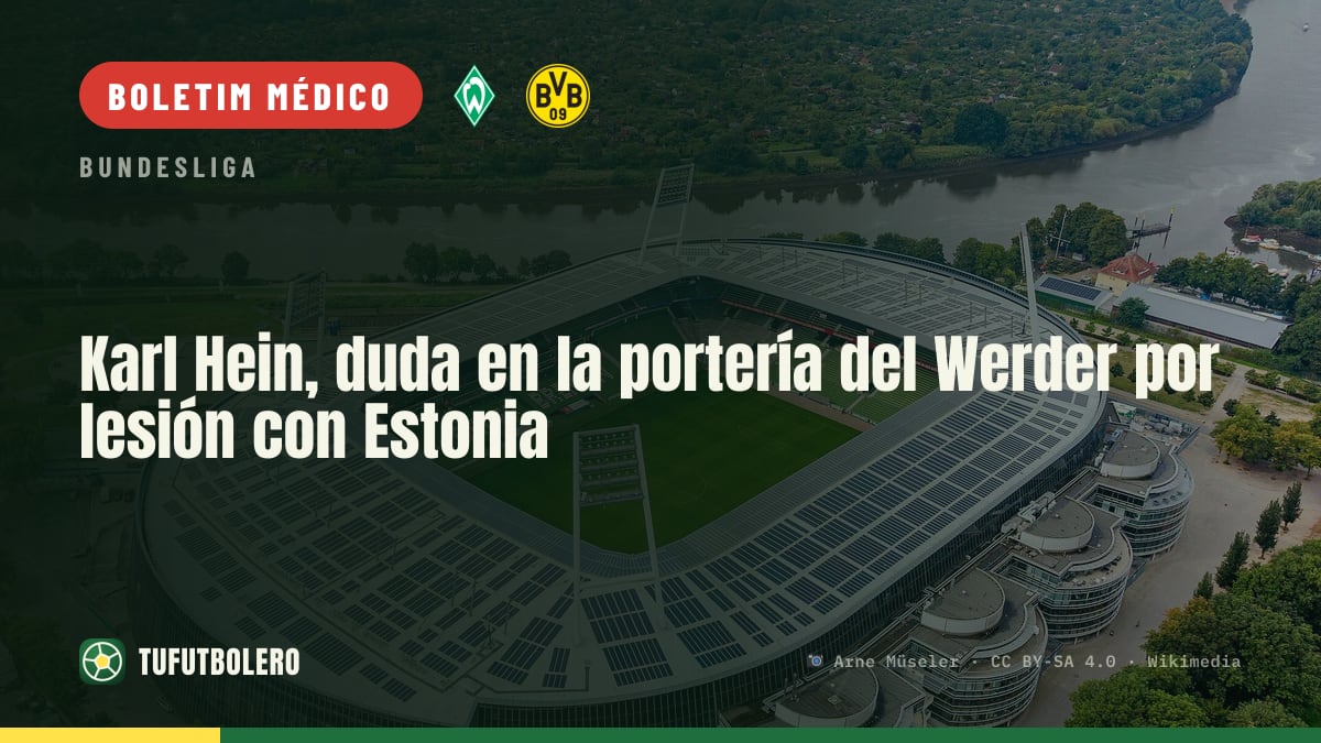 Karl Hein é dúvida na baliza do Werder por lesão com a Estónia