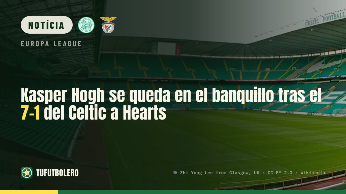 Kasper Hogh no banco após o 7-1 do Celtic ao Hearts