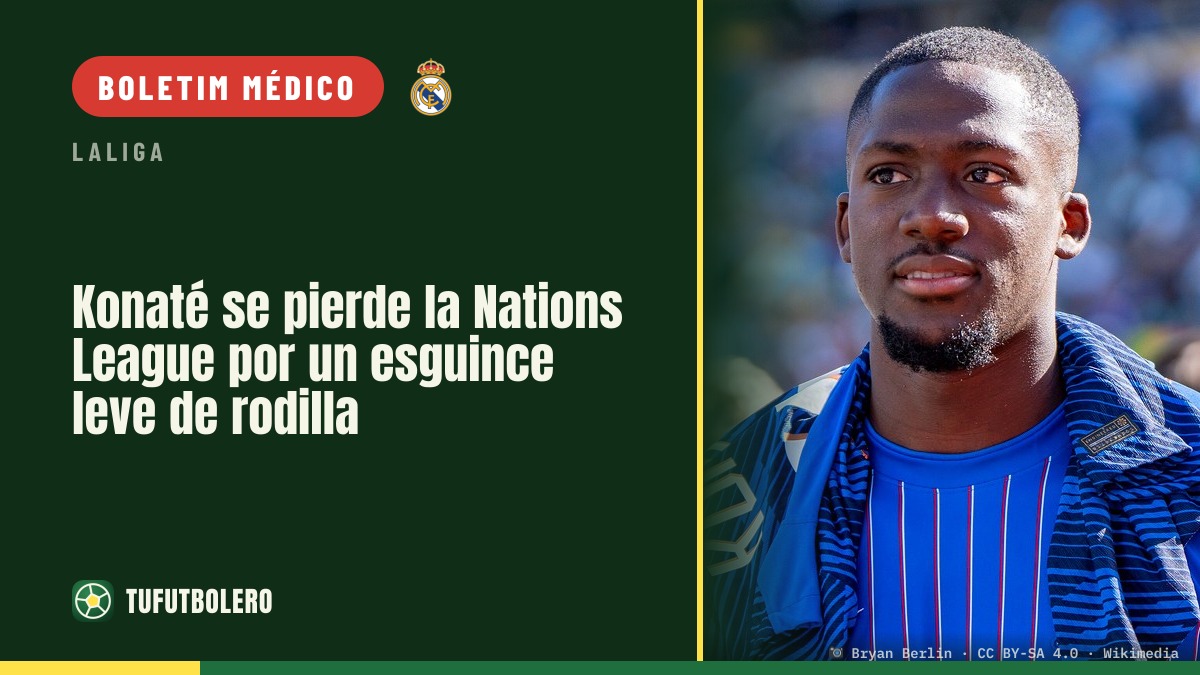 Konaté fora da Nations League com entorse leve no joelho direito