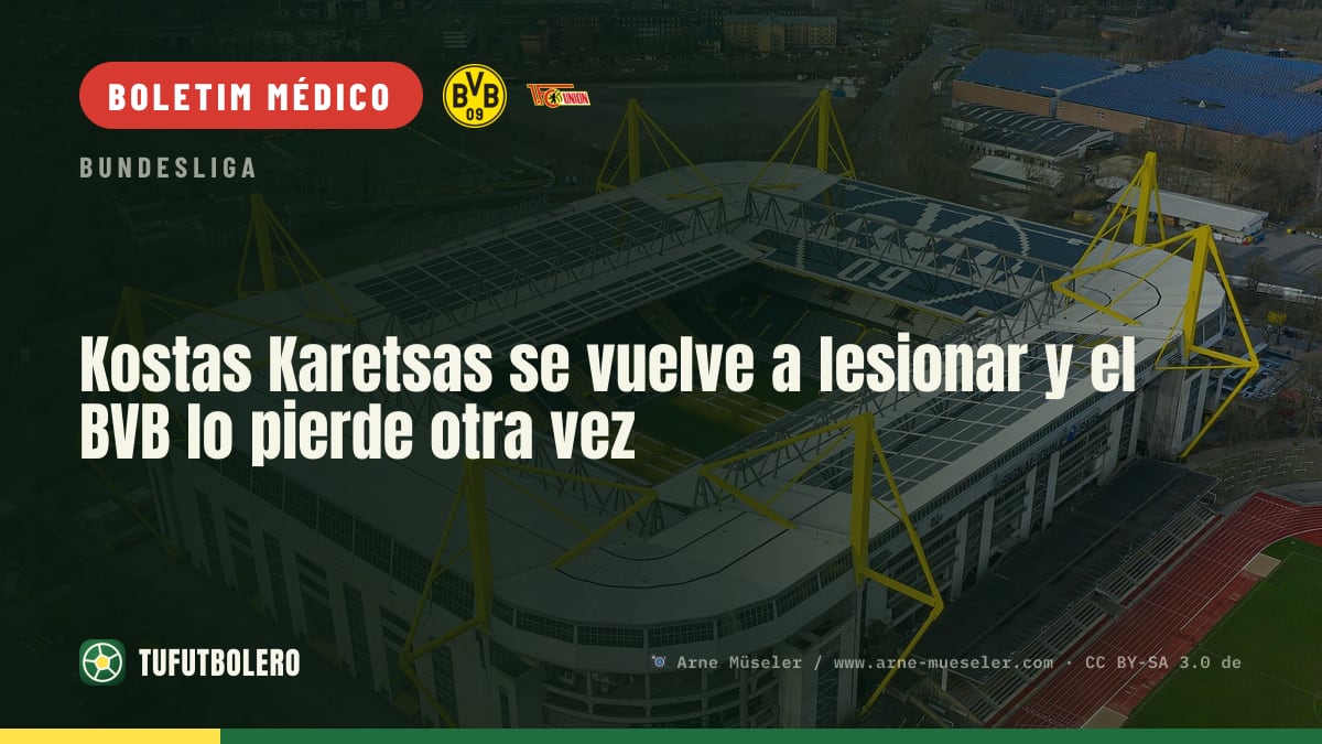 Konstantinos Karetsas volta a lesionar e o Dortmund fica sem ele