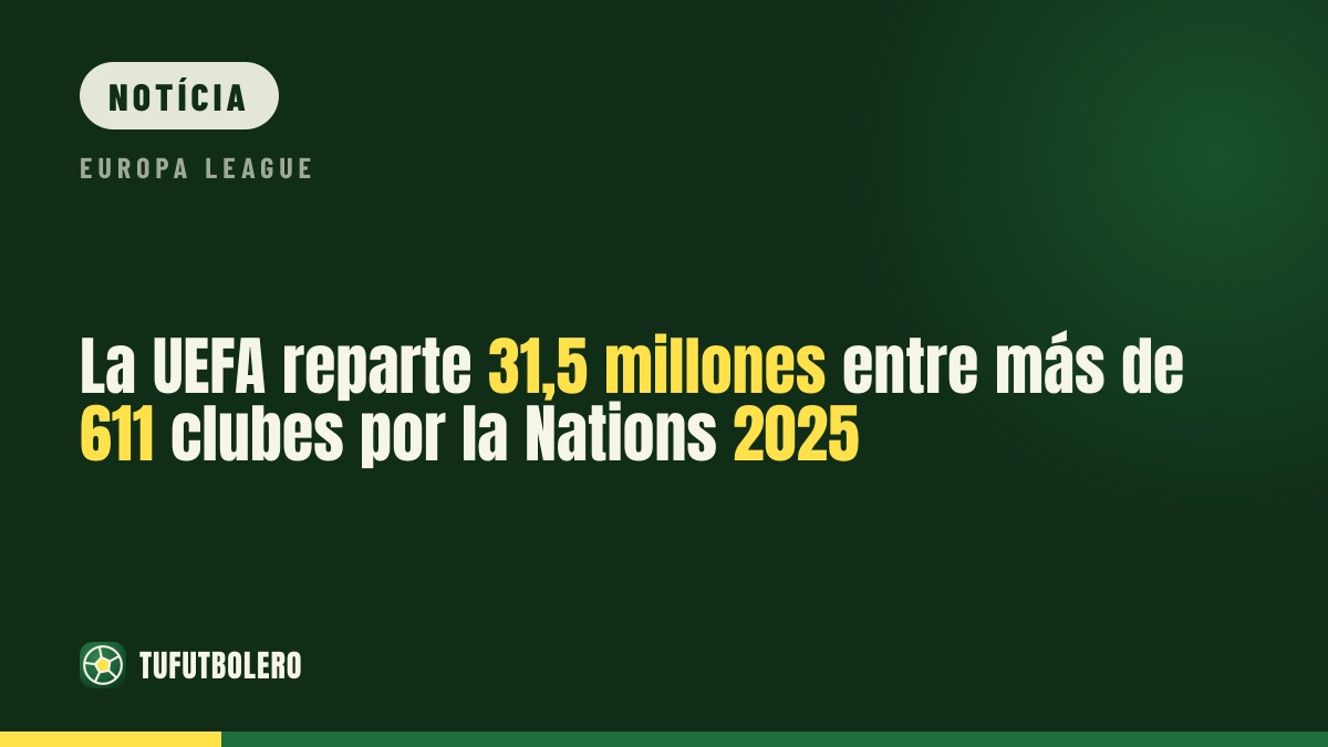 UEFA vai distribuir 31,5 milhões entre mais de 611 clubes pela Nations 2025