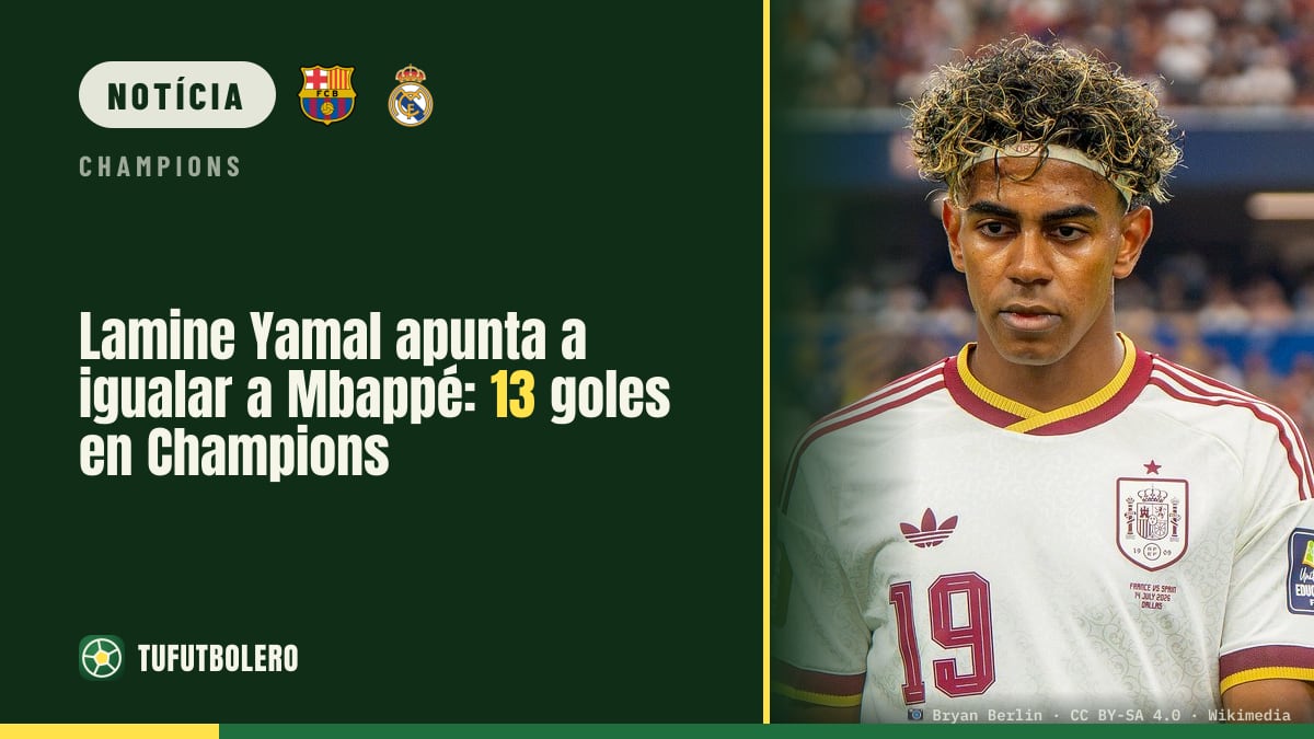 Lamine Yamal mira Mbappé: a um gol de 13 na Champions