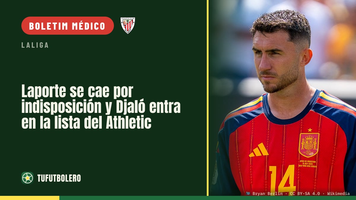 Laporte falha por indisposição e Djaló entra na lista do Athletic para o Rayo