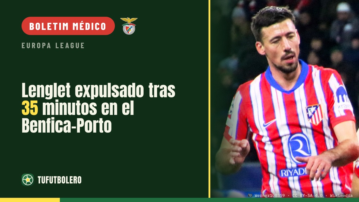 Lenglet expulso após 35 minutos no Benfica–Porto