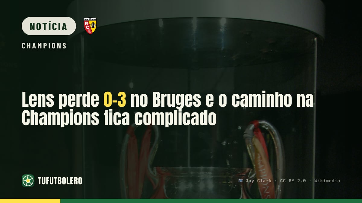 Lens perde 0-3 no Bruges e o caminho na Champions fica complicado