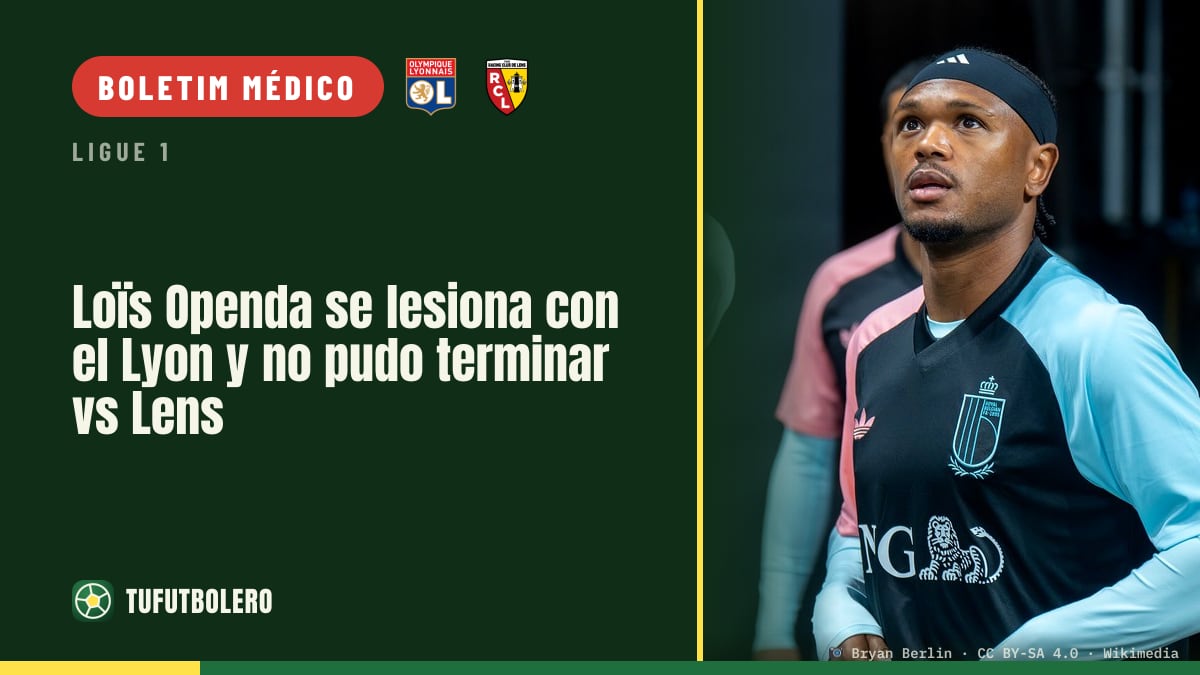 Loïs Openda se lesionou com o Lyon e saiu no jogo contra o Lens