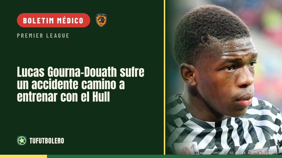 Lucas Gourna-Douath sofre acidente a caminho do treino no Hull City