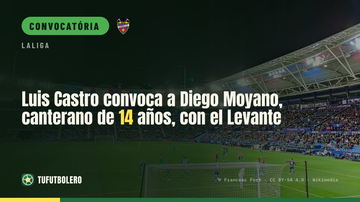 Luis Castro convoca Diego Moyano, de 14 anos, para treinar com o Levante