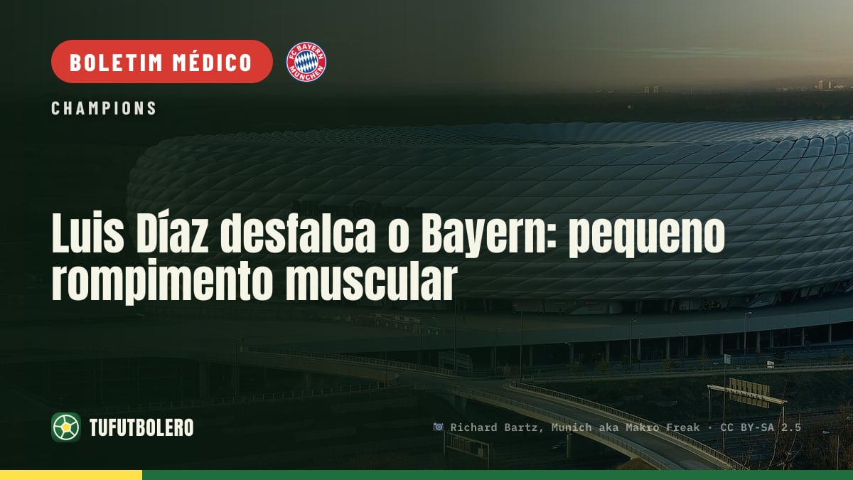 Luis Díaz desfalca o Bayern: pequeno rompimento muscular