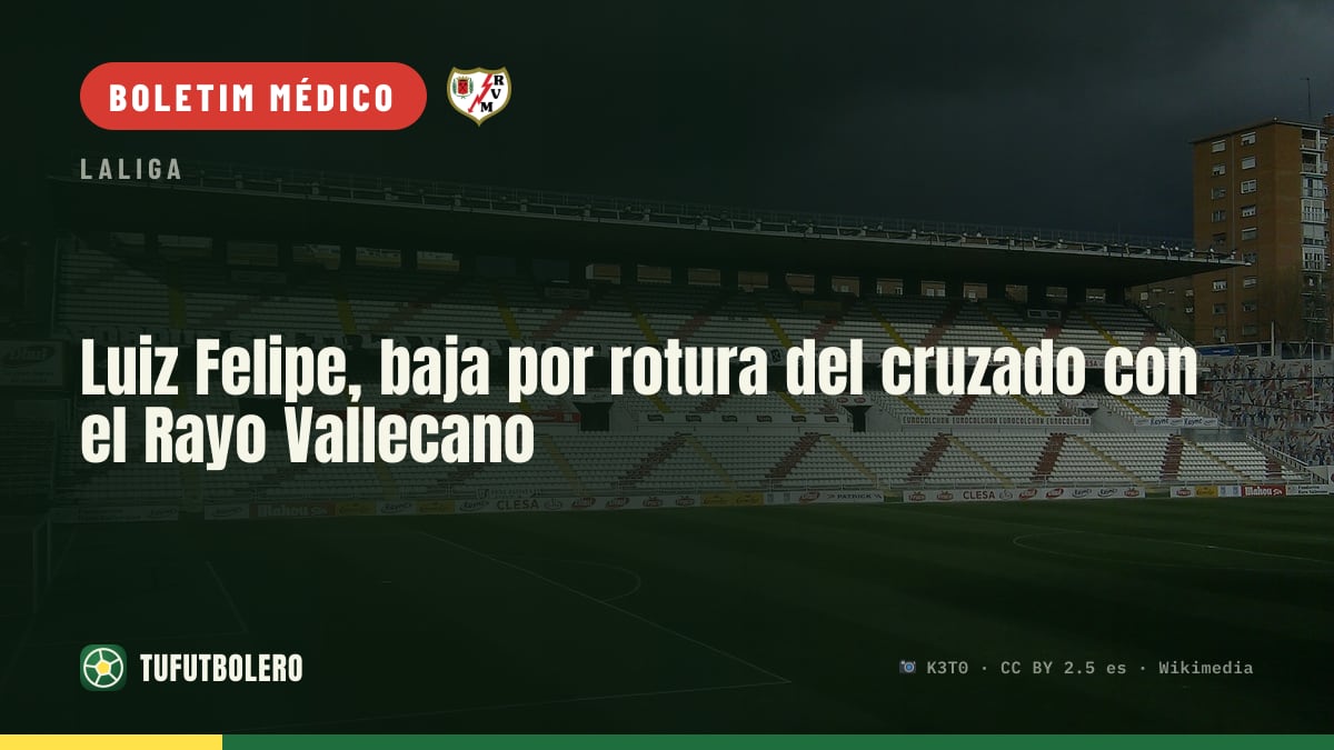 Luiz Felipe fica fora após romper o ligamento cruzado no Rayo