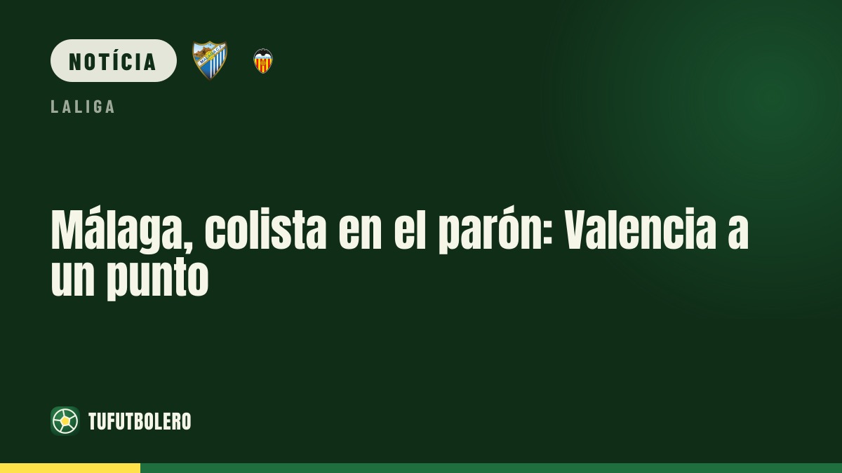 Málaga no fundo antes da pausa: Valencia a um ponto