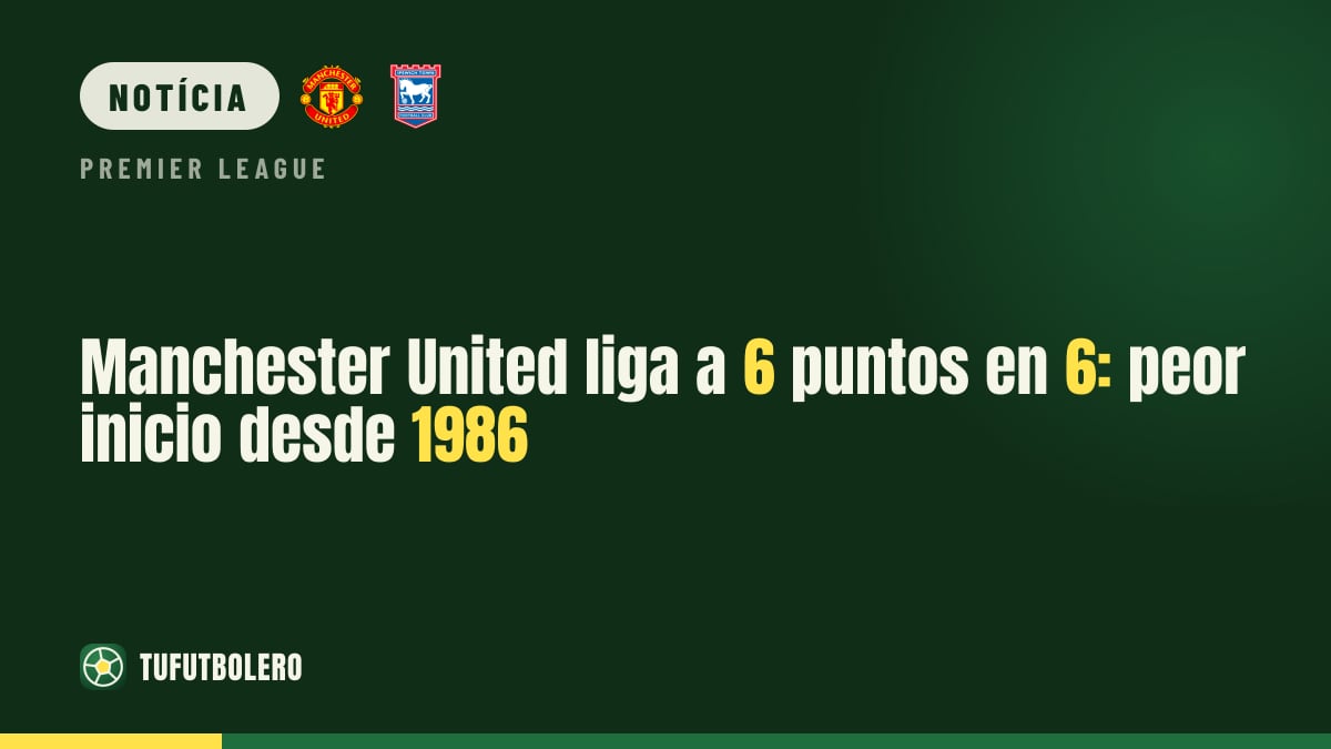 Manchester United soma 6 pontos em 6: pior arranque desde 1986