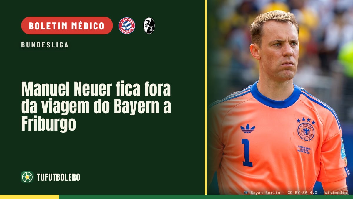 Manuel Neuer fica fora da viagem do Bayern a Friburgo