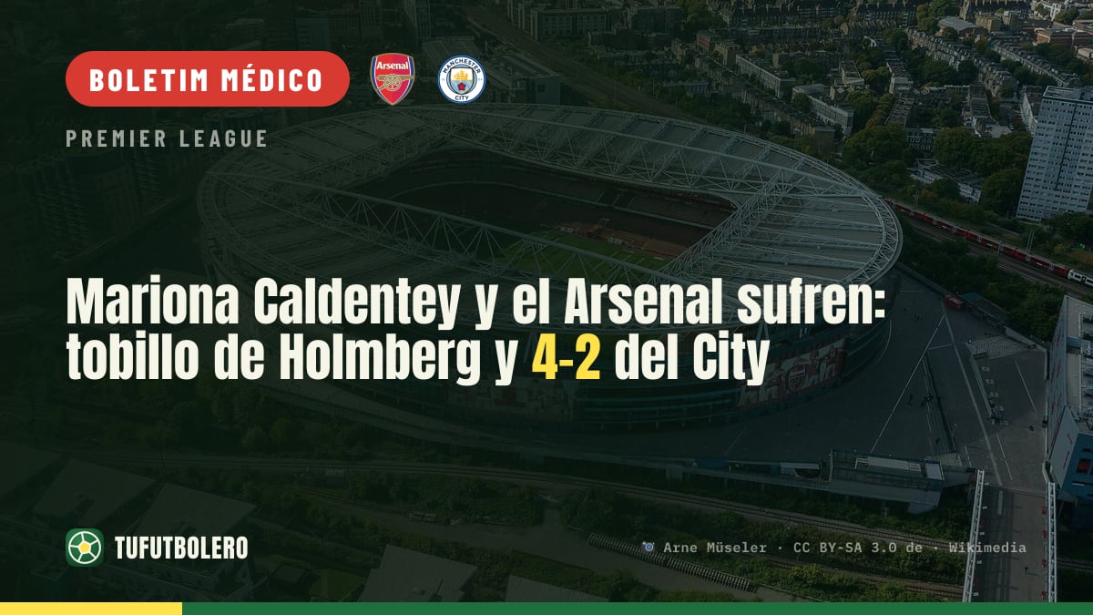 Mariona Caldentey e o Arsenal sofrem: tornozelo de Holmberg e 4-2 do City