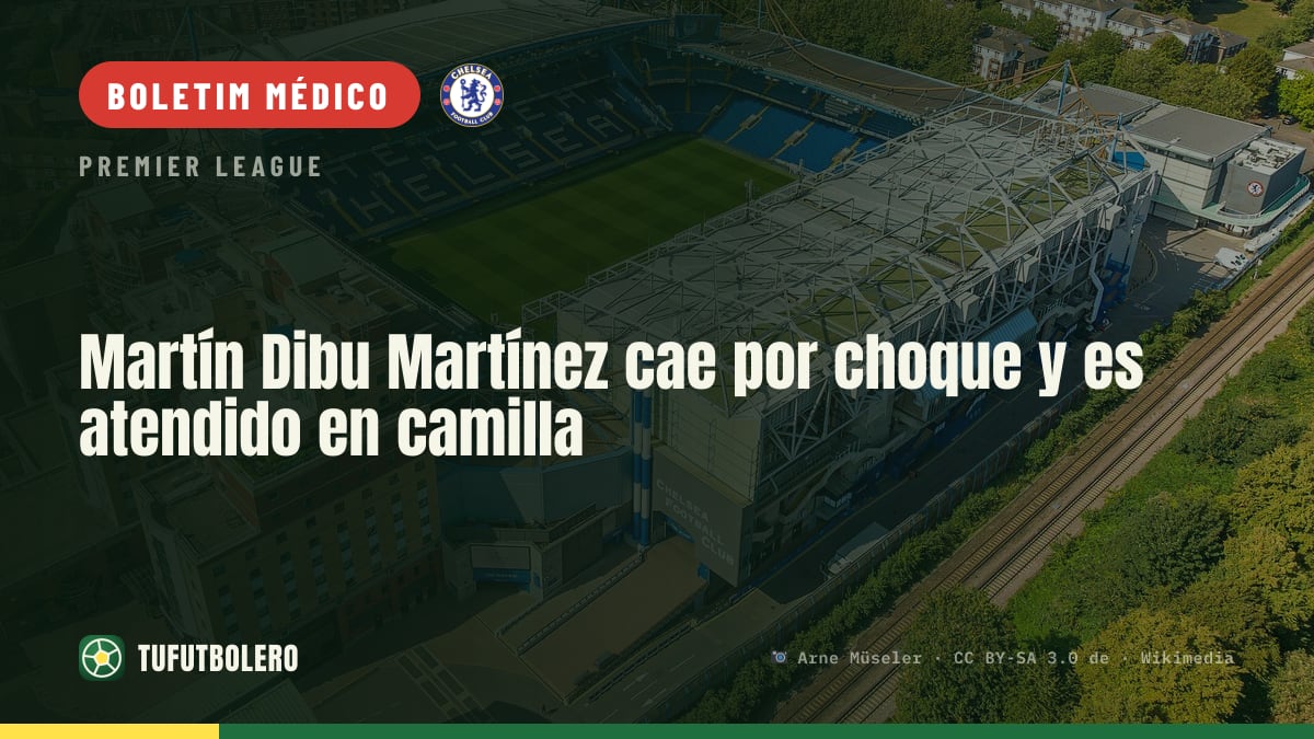 Martín Dibu Martínez é obrigado a sair após choque e vai em maca