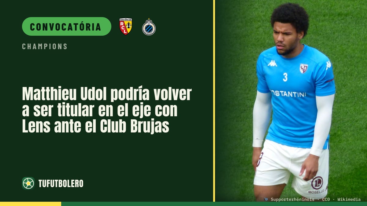 Matthieu Udol pode voltar a ser titular no centro da defesa do Lens vs Club Brugge