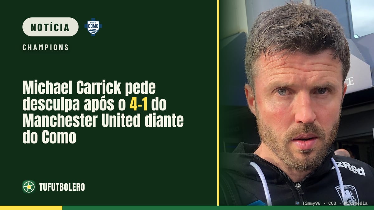 Michael Carrick pede desculpa após o 4-1 do Manchester United diante do Como