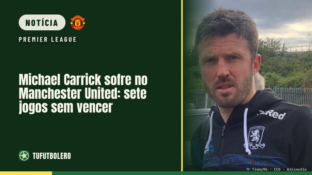 Michael Carrick sofre no Manchester United: sete jogos sem vencer