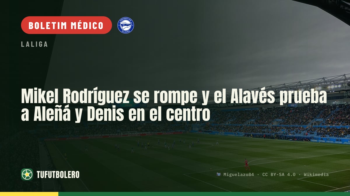 Mikel Rodríguez lesionado deixa o meio do Alavés entre Aleñá e Denis