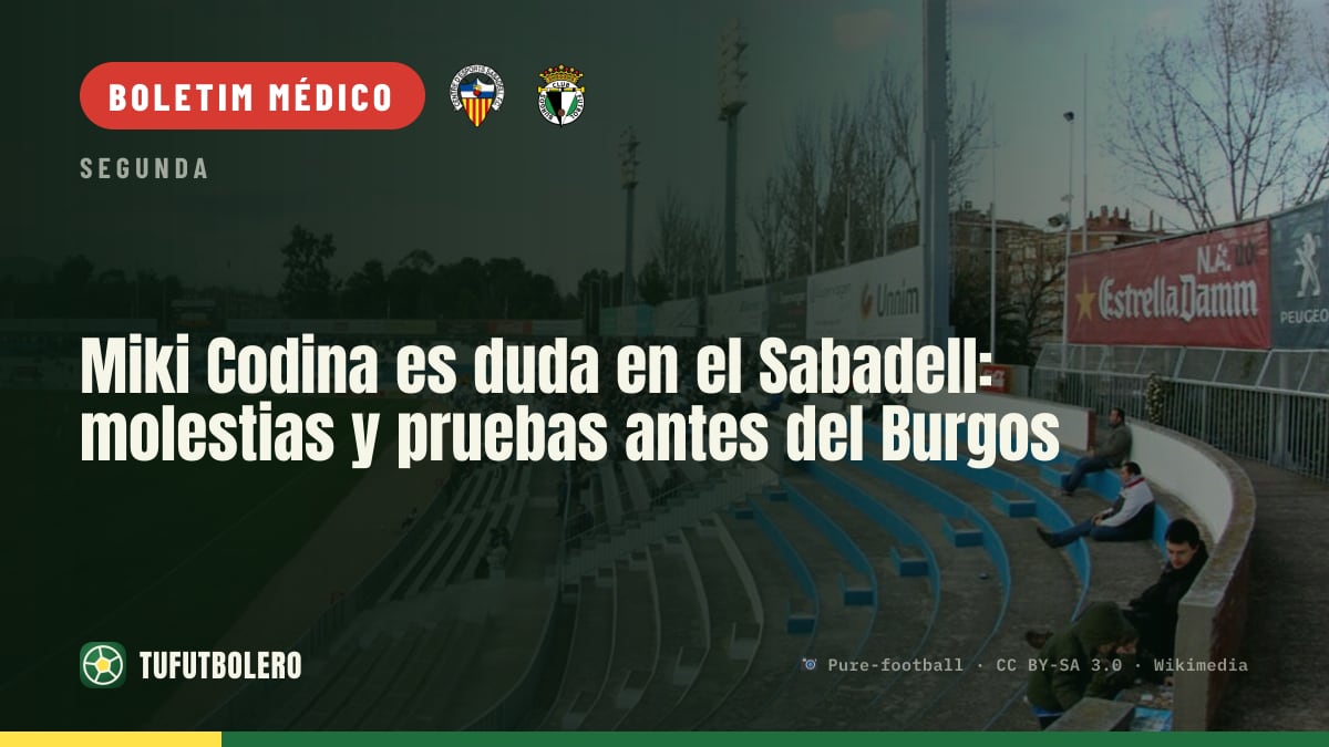 Miki Codina é dúvida no Sabadell para o duelo com o Burgos