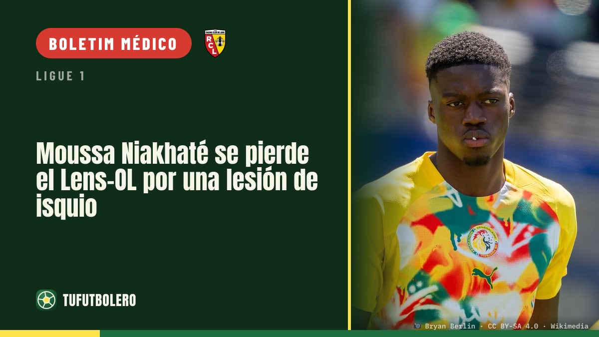 Moussa Niakhaté desfalca o OL em Lens por lesão no isquiotibial