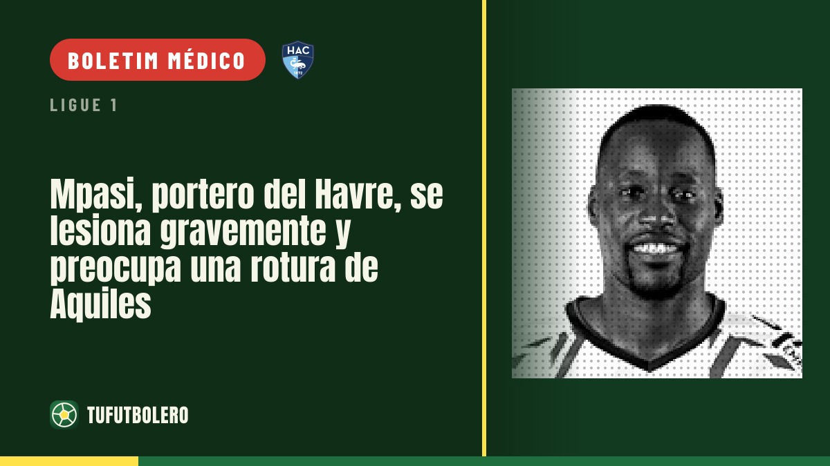 Mpasi, guarda-redes do Havre, sofre lesão grave e preocupa rotura do Aquiles