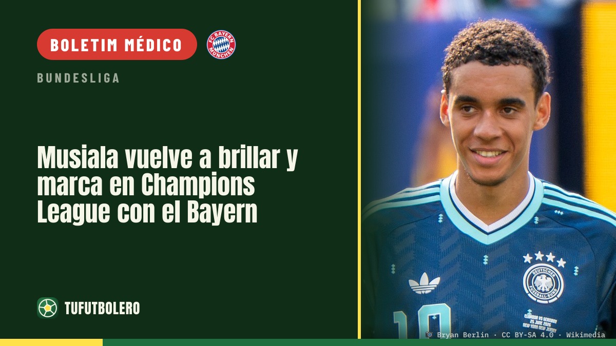 Musiala volta e marca na Champions League pelo Bayern