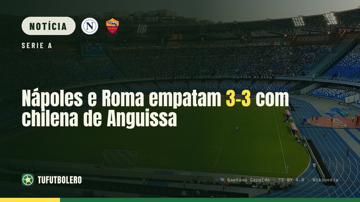 Nápoles e Roma empatam 3-3 com chilena de Anguissa