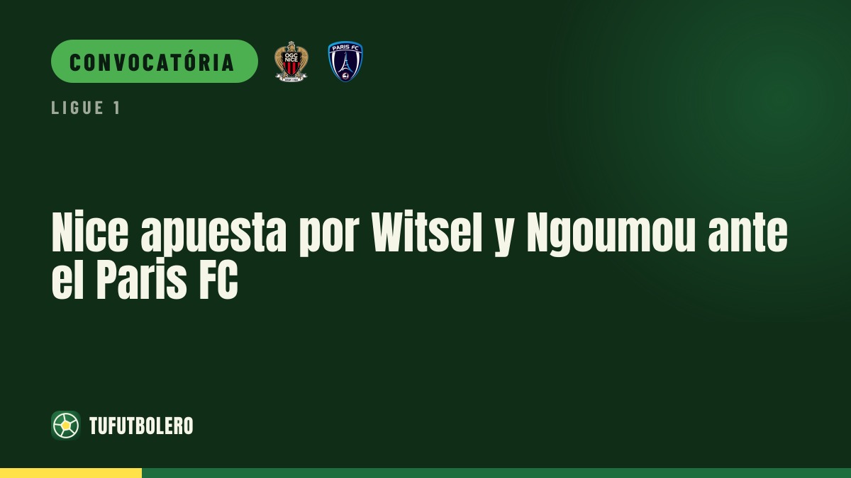 Nice aposta em Witsel e Ngoumou frente ao Paris FC
