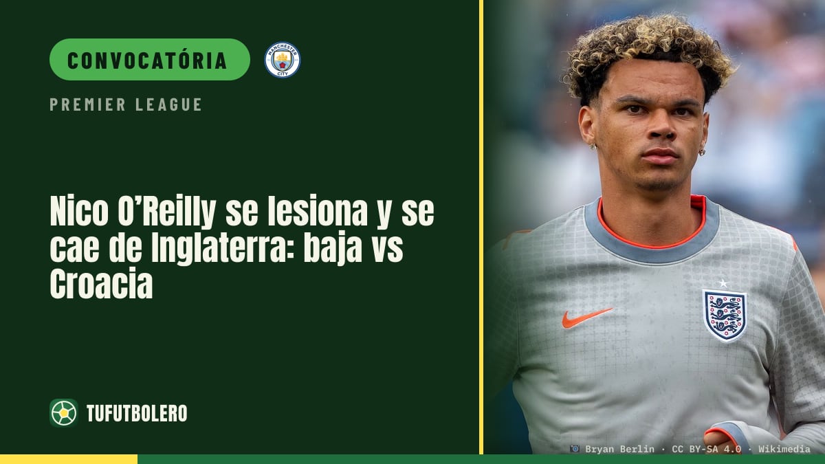 Nico O’Reilly se lesiona e sai da seleção da Inglaterra