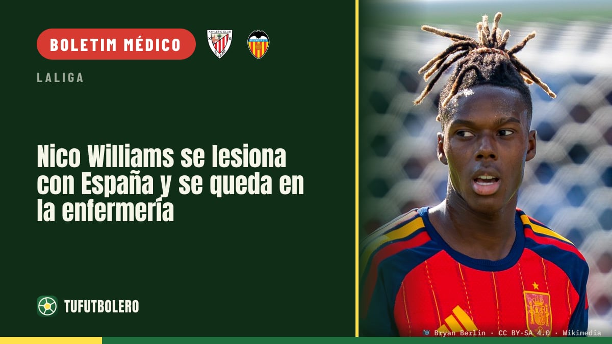Nico Williams lesiona-se com a Espanha e fica na enfermaria do Athletic
