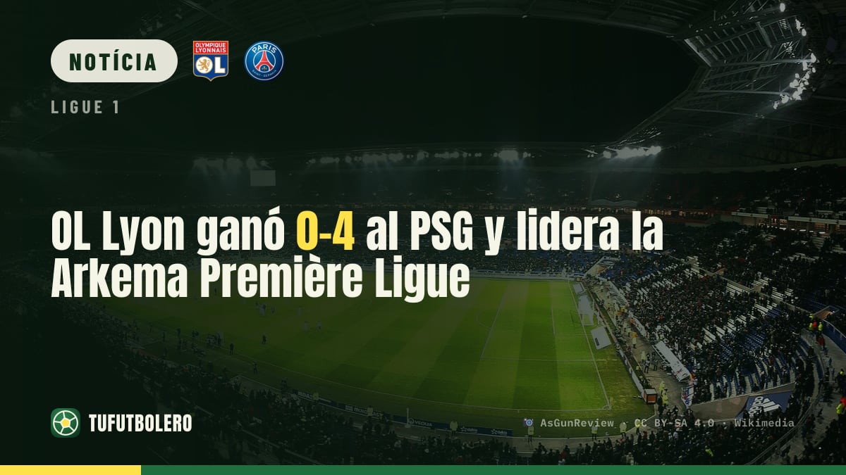 OL Lyon venceu o PSG por 0-4 e lidera a Arkema Première Ligue