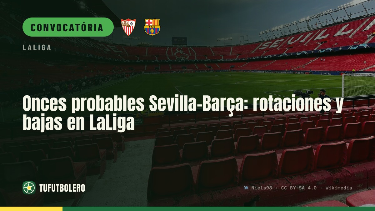 Prováveis onzes Sevilla-Barça: rotações e baixas na LaLiga